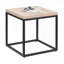 Table de bout carrée en bois et métal - Chêne naturel, design mince