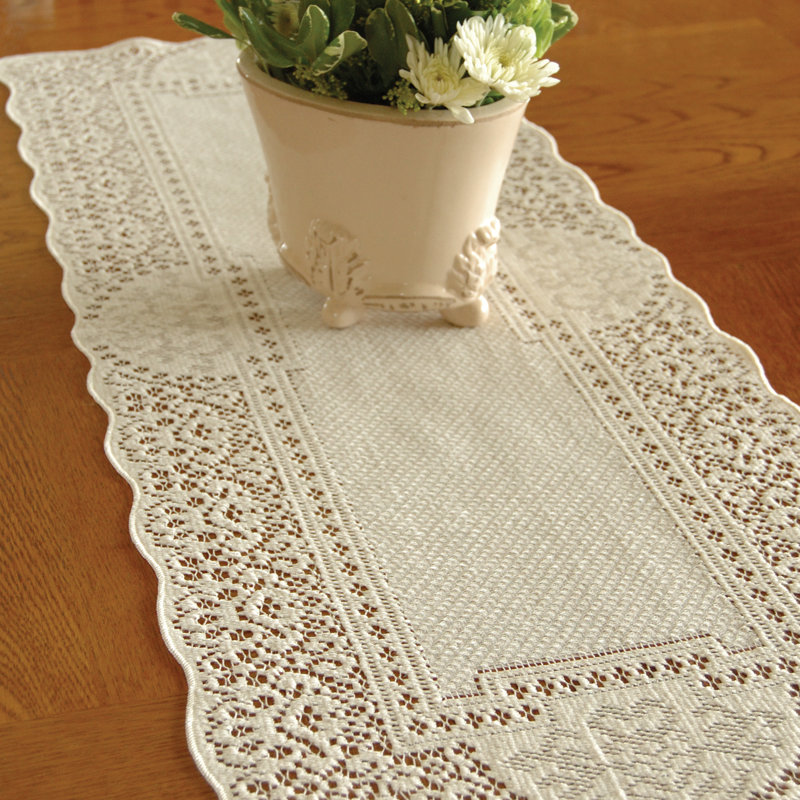 Portia Table Runner, 14" D x 72" L, White