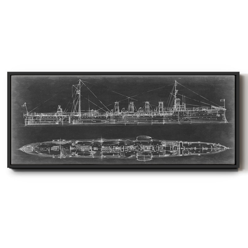 Bleu marine croiseur - plan, toile encadrée