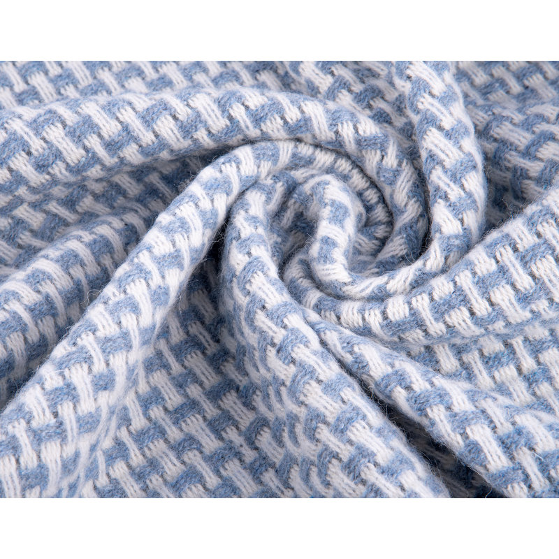Waffle Throw Blanket, Blue/Gray