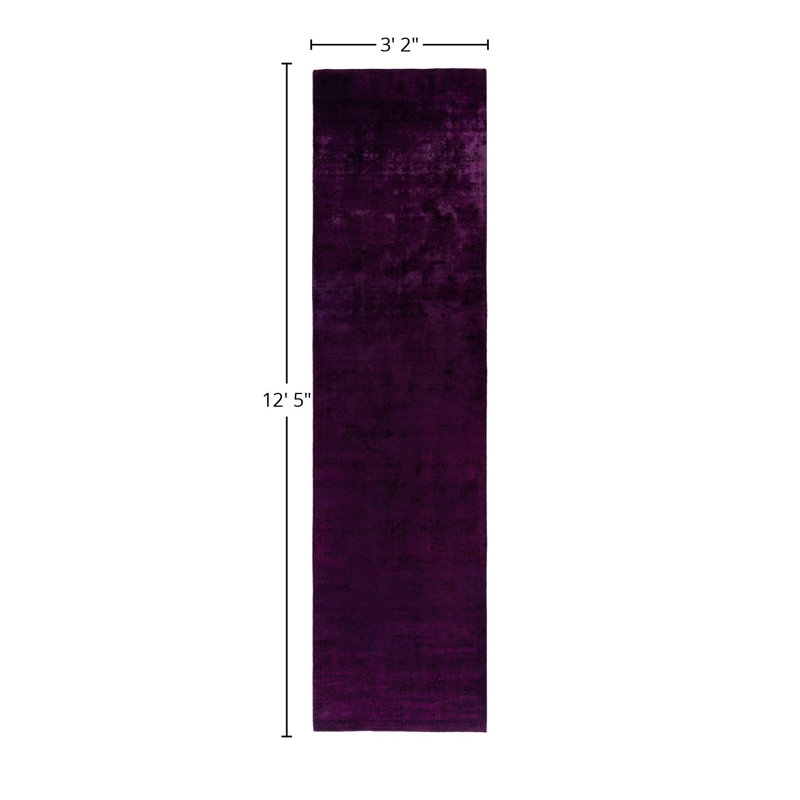Overdyed One-of-a-Kind 3' 2" x 12' 5" Hand Knotted Area Rug