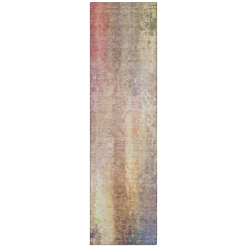 Machine Washable Indoor/Outdoor Kaczor ACN2241 Abstract Rug, Runner 2'3" x 7'6"