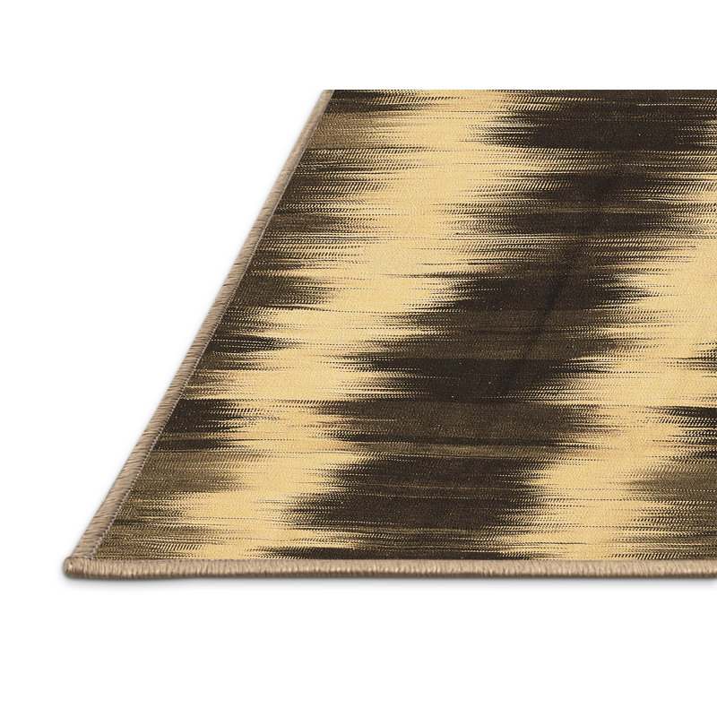 Tapis contemporains brun lavable à la machine 2775, Rectangle 2 pi x 3 pi