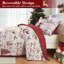Ensemble de courtepointe de Noël avec imprimé festif, ensemble de literie en microfibre douce avec rembourrage en polyester, literie de Noël confortable-135783707