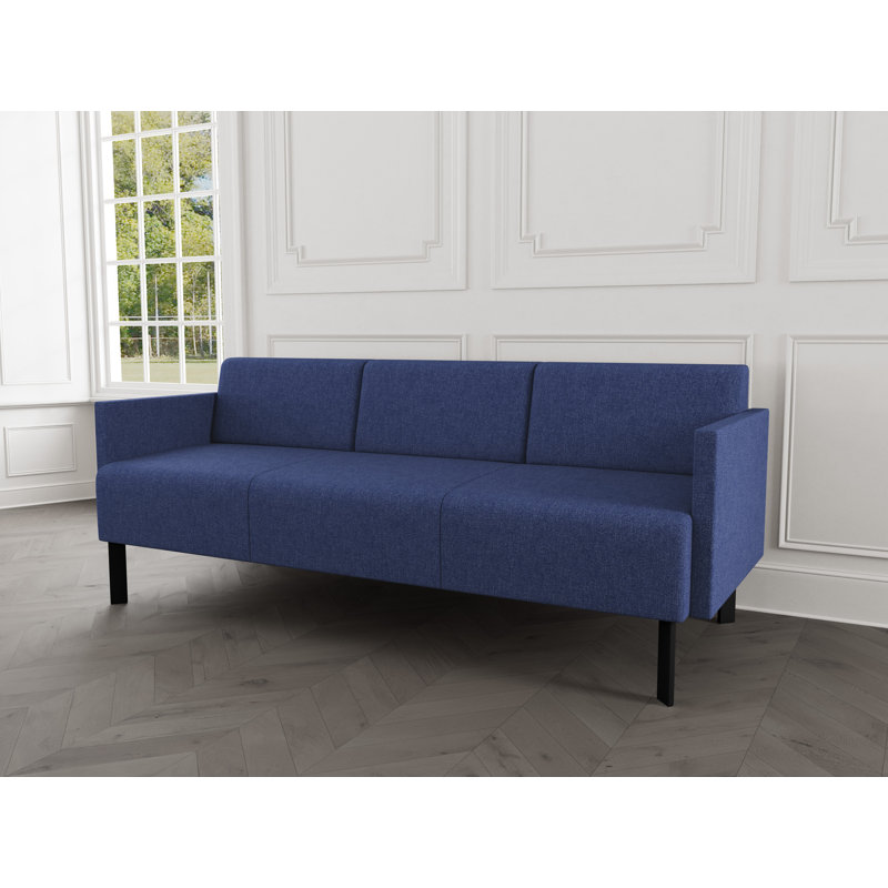 Luxe Lounge Reception Sofa, Black Steel, Archetype Admiral