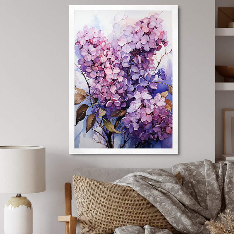 Lilacs Flow Grace I sur toile, H 32 po x l 24 po x P 1 po, Cadre simple blanc