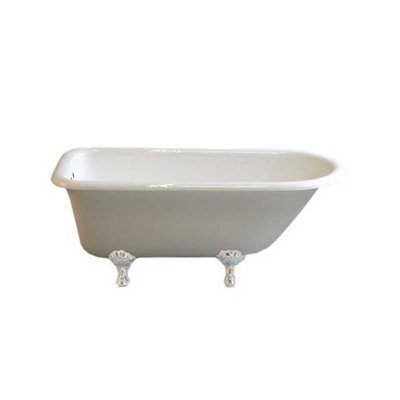 P0700 Geneva Cast Iron with 5' Roll Rim Leg Tub and Non-Slip Adhesive Strips