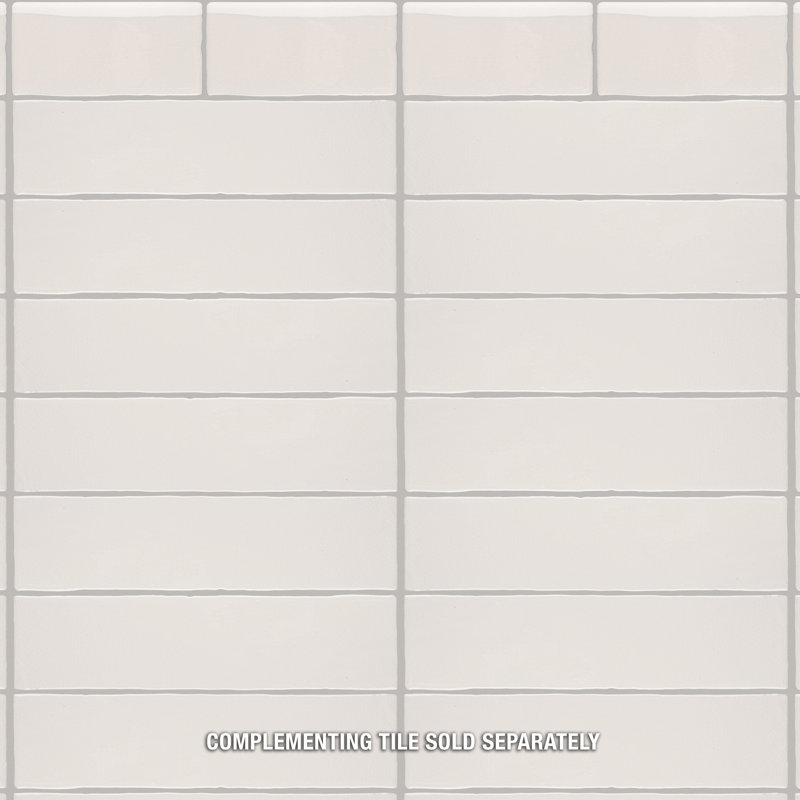 Antic Craquelle 6" x 3" Glossy Ceramic Bullnose Tile Trim in White, Crackle Dark Gray