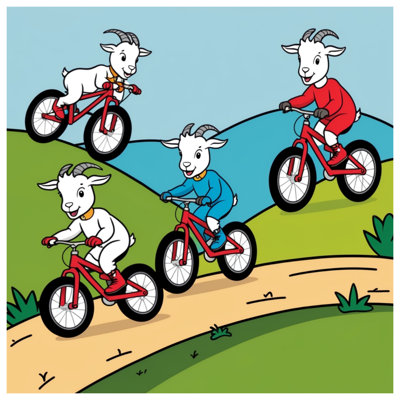 Goats Riding Bicycles Blankets