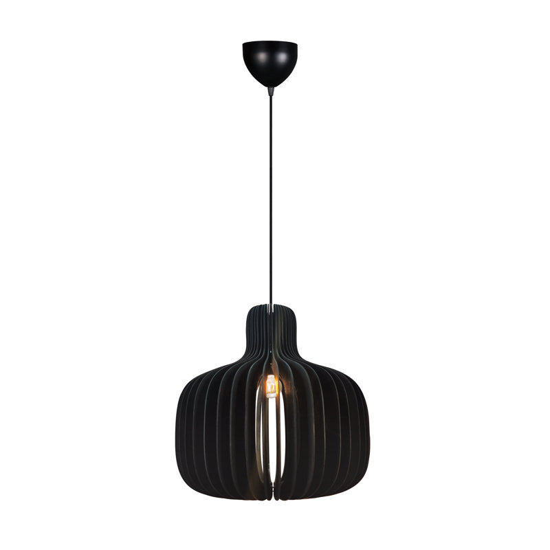 1 - Light Satin Pendant, Black, Black