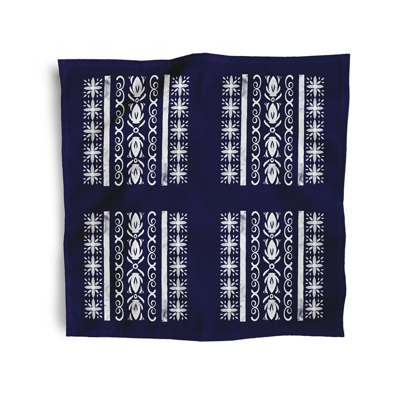 Cladia Cuban Tile  Napkins, Navy