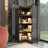 63'' H 4-Layer Corner Bookcase With Glass And Lights
