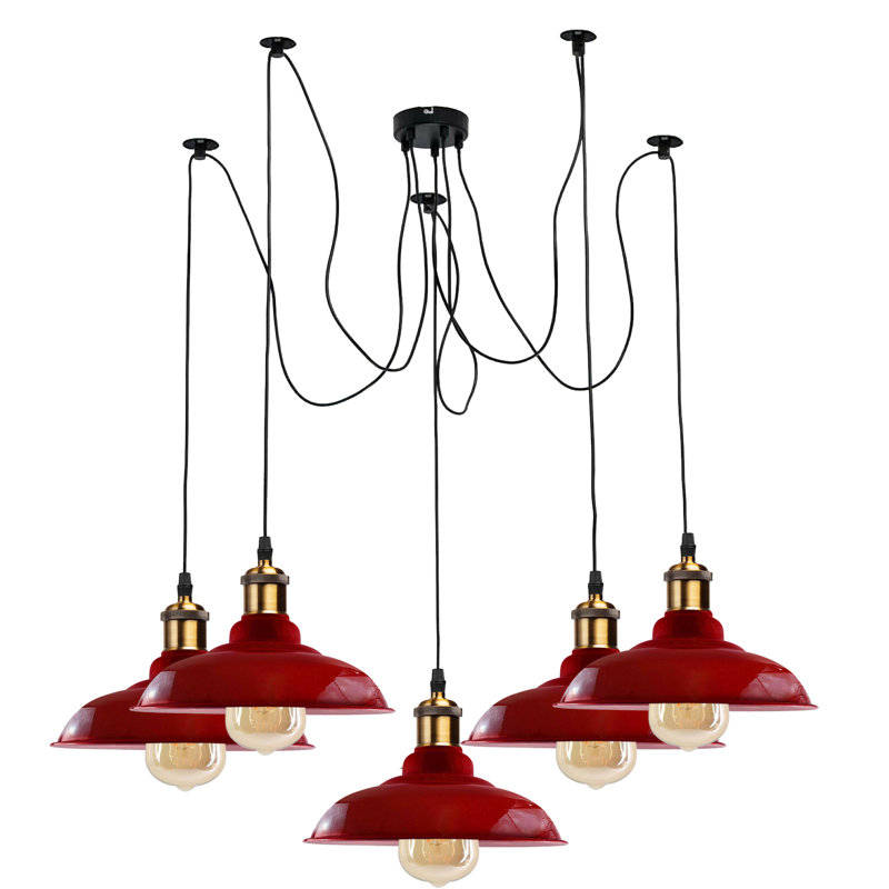 London 5 - Light Pendant, Red