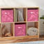  Ensemble de 6 bacs de rangement en tissu avec poignées pliables pour tablettes, rose vif-24793496