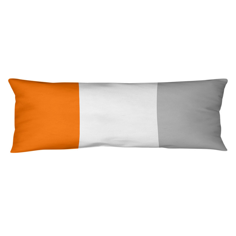 Abel Polyester Medium Pillow, Orange/Silver