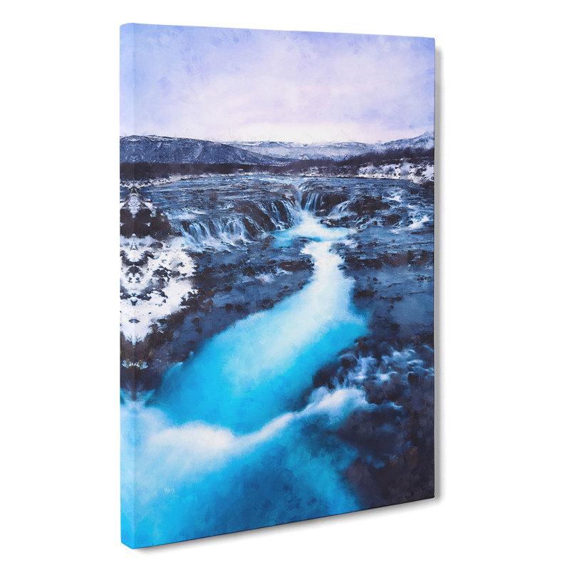 Winter Waterfall in Iceland - Wrapped Canvas, 76cm H x 50cm W x 3cm D