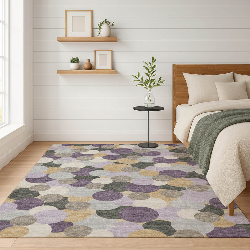 Tapis intérieur / extérieur lavable à la machine Chantille ACN2450, Prune, 5 pi x 7 pi 6 po