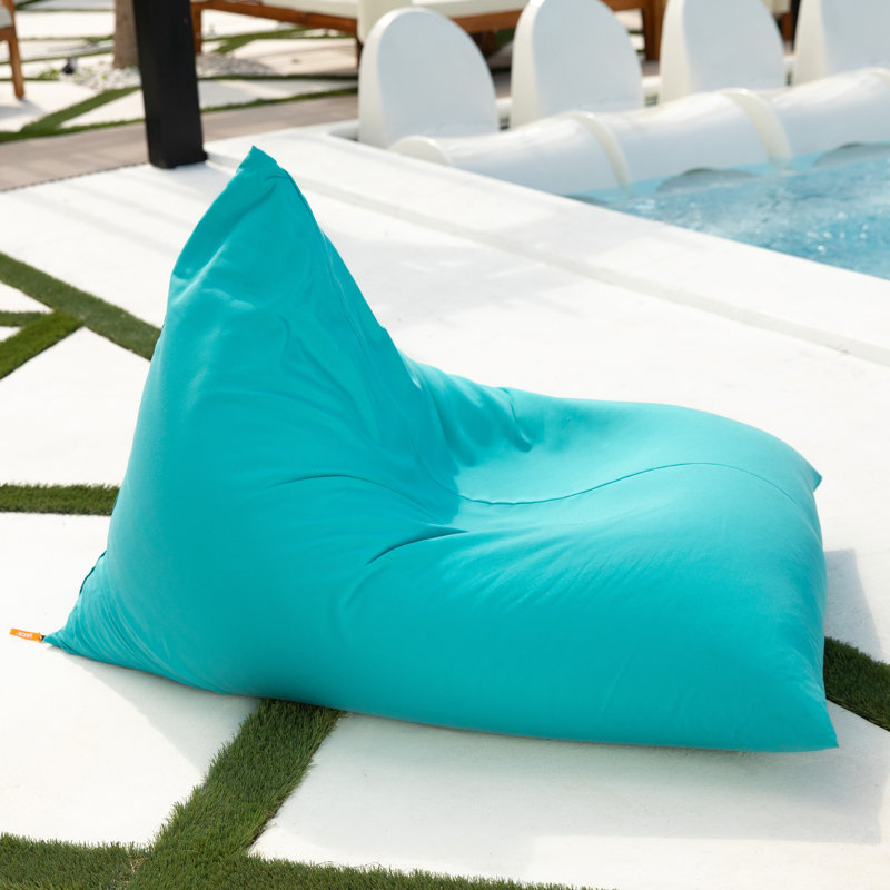 Grand fauteuil poire de détente d'extérieur Twist, Sunbrella® bleu de Cancun