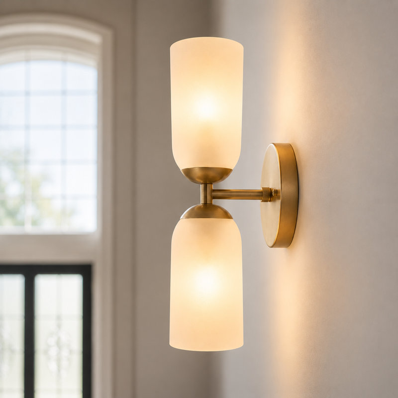 2-Light Dimmable Armed Sconce, Gold
