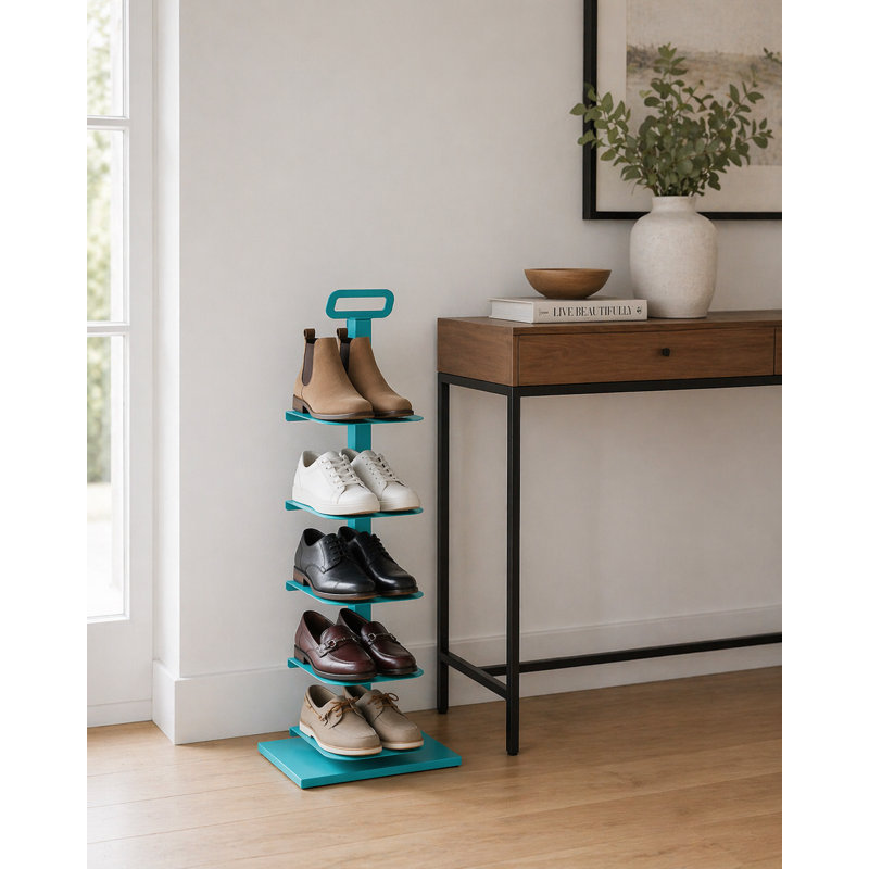 5 Pair Shoe Rack, Green