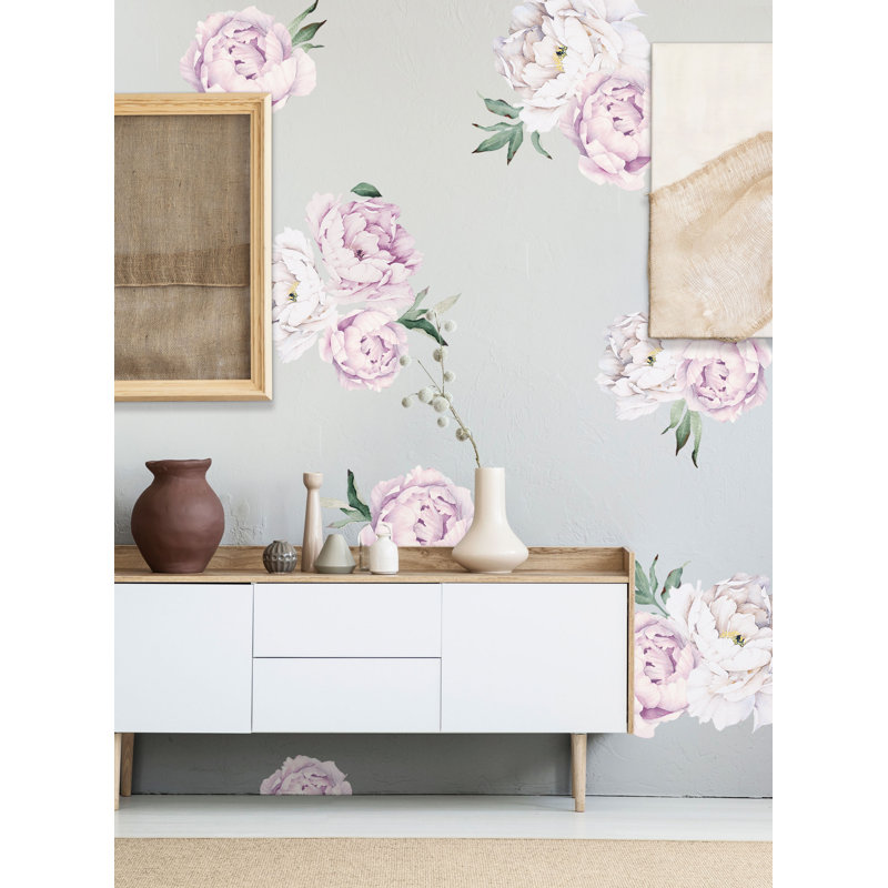 Adhésif décoratif pivoine Wanette, Lilas vintage
