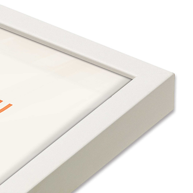 «Orange Bauhaus Composition», affiche roulée, H 21 po x l 17 po, Reproduction encadrée sans passe-partout, Blanc opaque