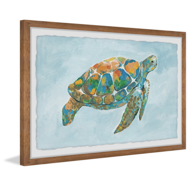 «The Mosaic Turtle», reproduction encadrée, H 16 po x l 24 po