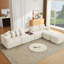 Canapé modulaire surdimensionné en U de 137,5 po, équipé de charge USB et sans fil, table basse avec porte-gobelet et repose-pieds mobile, sans assemblage requis, conception en velours côtelé 6 places, beige-448274565