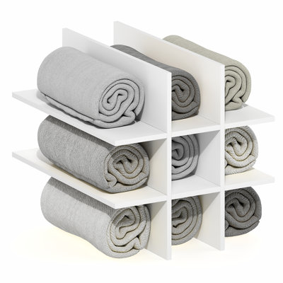 Insert pour cube de rangement à 9 compartiments, compatible avec les cubes triple épaisseur Ikea Kallax, blanc.