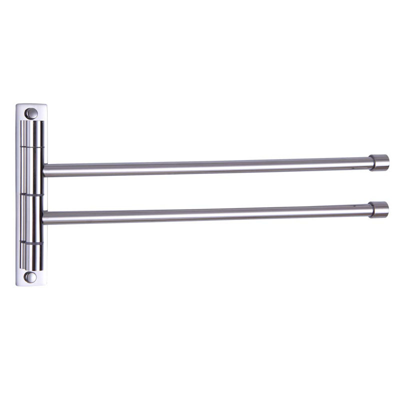 Porte-serviettes à bras pivotant en acier inoxydable avec 2 bras rotatifs pour le bain, H 6,3 po x l 0,59 po x P 14,29 po