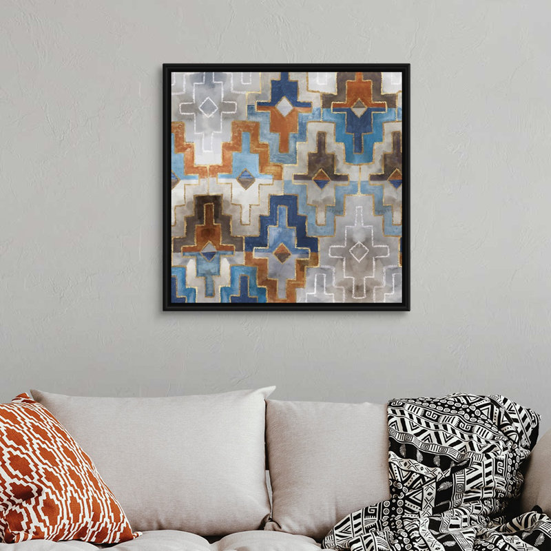 " Essence I " by Eva Watts, Black Framed Canvas, 32" H x 32" W x 1.75" D