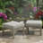Set Of 2,  22” All-Weather Metal Patio Ottomans Thick Beige Cushions & Khaki Frame-25172634-25172635