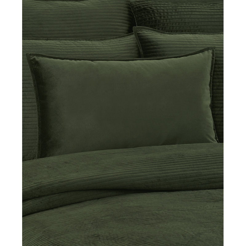 Forest Green Velvet Lumbar Throw Pillow Cover