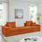 Boneless L-Shaped Sofa with Removable Ottoman, Deep Seat and Throw Pillows-1226711572