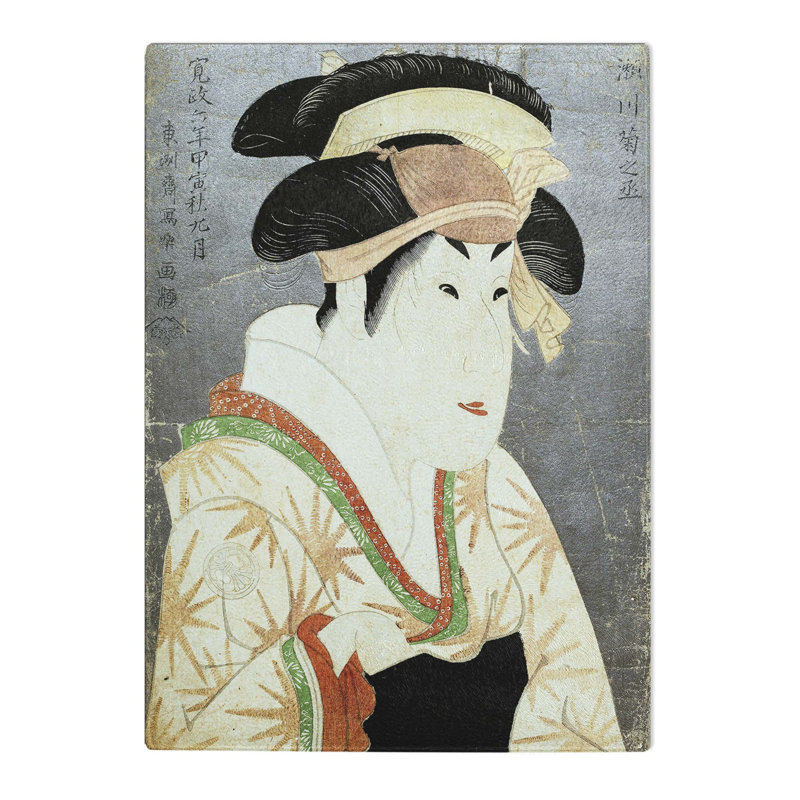 Tempered Glass Segawa Kikujuro III by Sharaku Toshusai Chopping Board, 20 cm x 28.5 cm