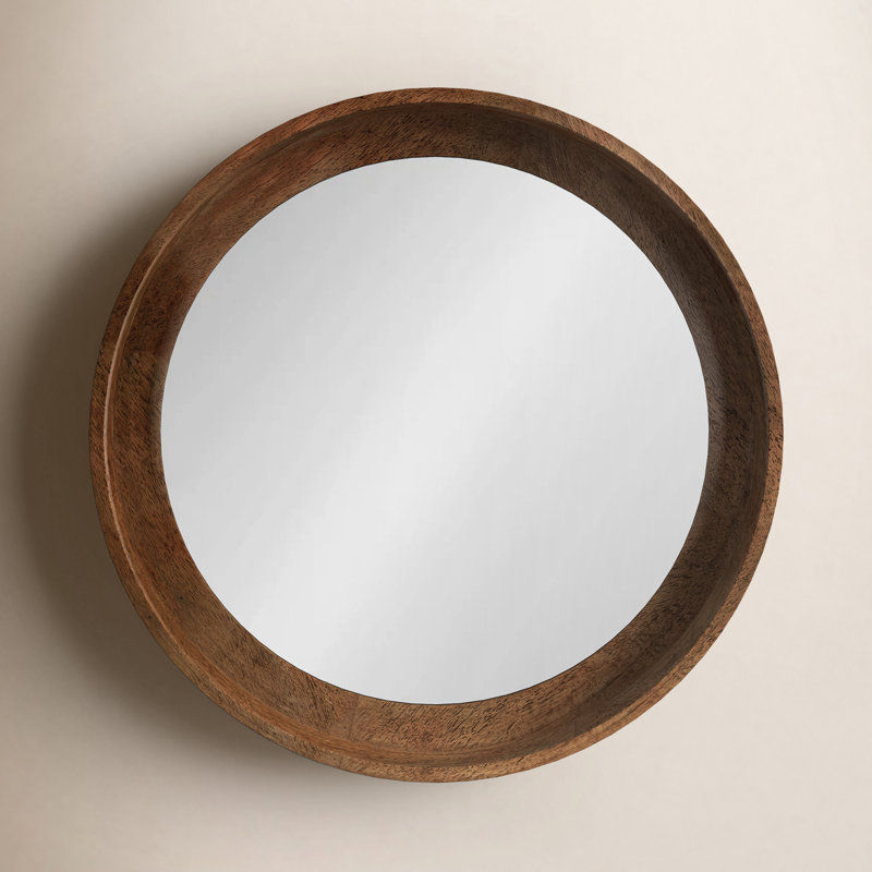 Round Mirror with Shelves
