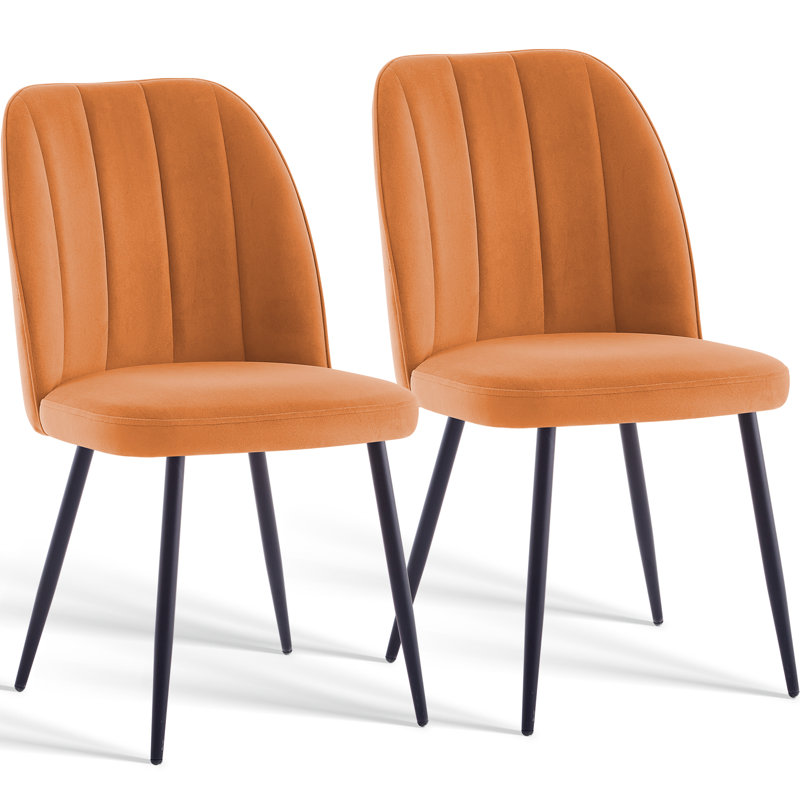 6 - Person Dining Set, Orange Velvet
