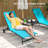 Chaise Lounge Outdoor, 2 Piece Lounge Chair With Wheels, Tanning Chair With 5 Adjustable Position For Patio, Beach, Yard, Pool-71478040