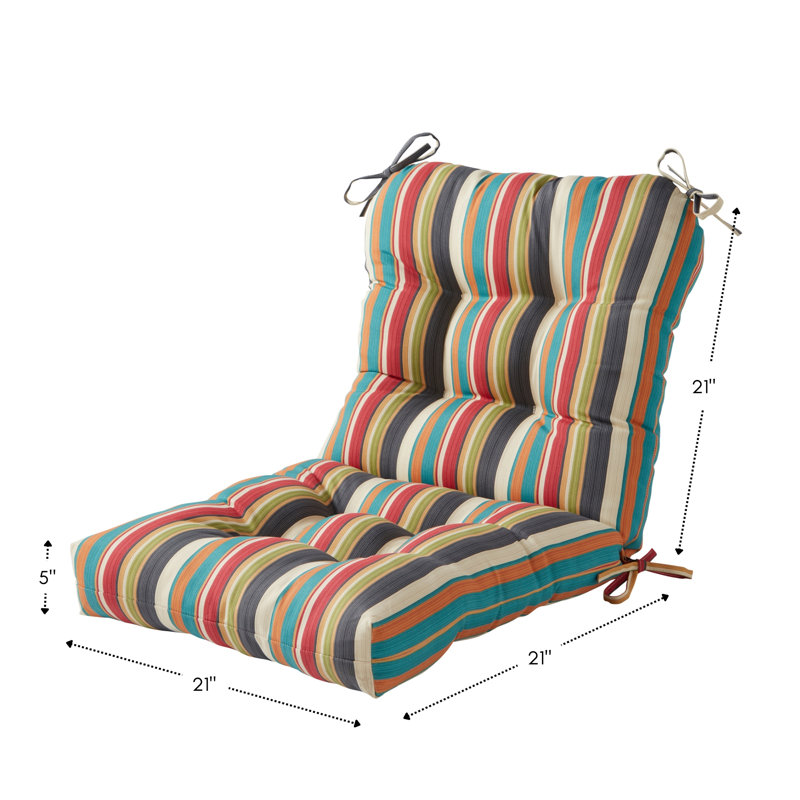 Coussin de chaise d'extérieur Lester, 1, H 21 po x l 21 po x P 21 po, Rayures crépuscule
