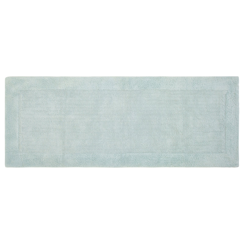Fromma Cotton Blend Bath Rug, Misty Blue