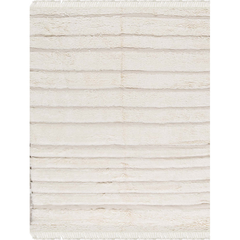 Wool Striped Area Rug, Rectangle 8' x 10'