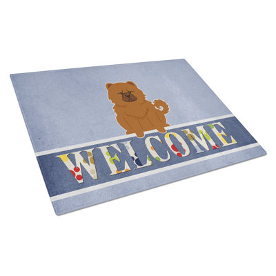 Planche à découper chow chow en verre trésors caroline Welcome Dog