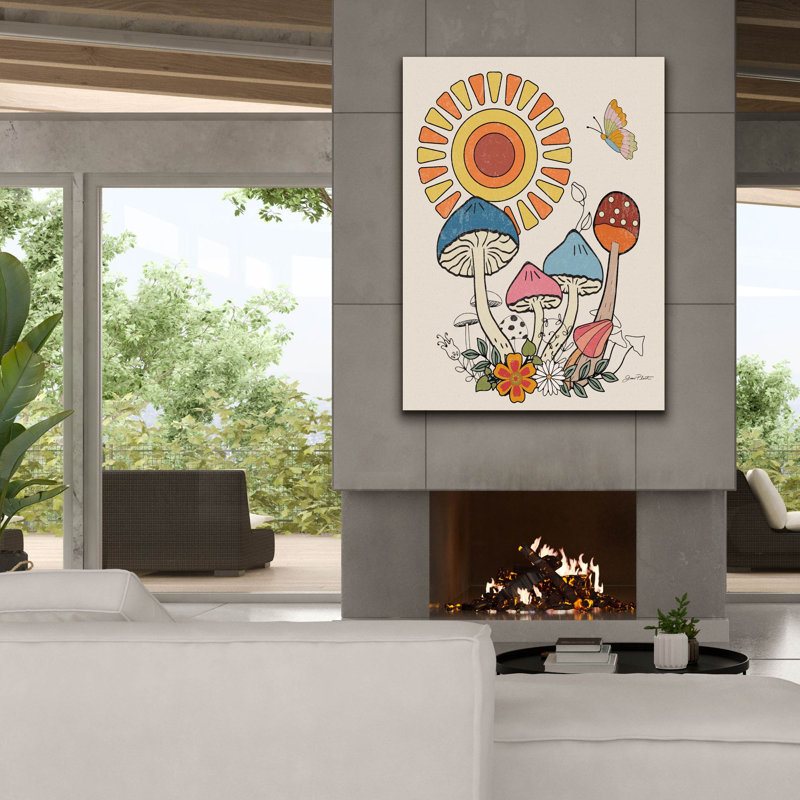 «Groovy Mushroom A» par Jean Plout, art mural sur toile, H 54 po x l 40 po x P 1,5 po