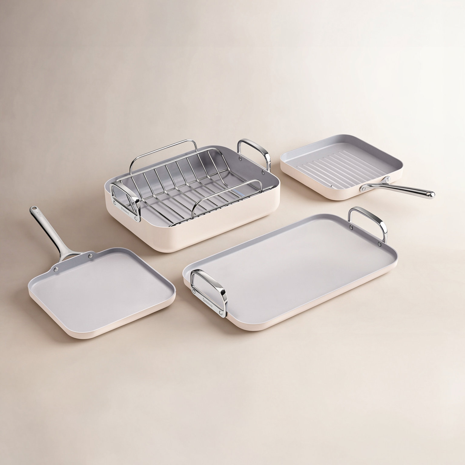 Caraway 5Pc Square Cookware Set, Cream