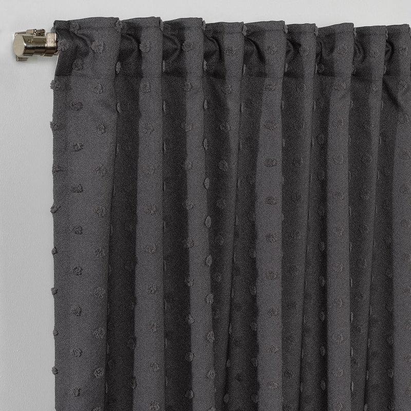 Extra Long & Extra Wide Polyester Decorative Curtain Single Panel, Gray, 52" W x  132" L