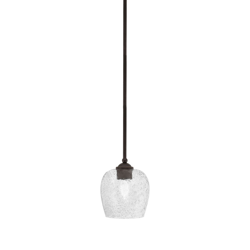 Mini-luminaire suspendu suspendu Zilo, fini granit foncé avec verre de 6 po, Granit foncé