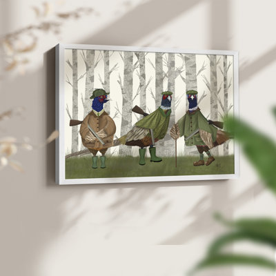 Faisan du groupe de tir 2 - Reproduction encadrée - Restickable