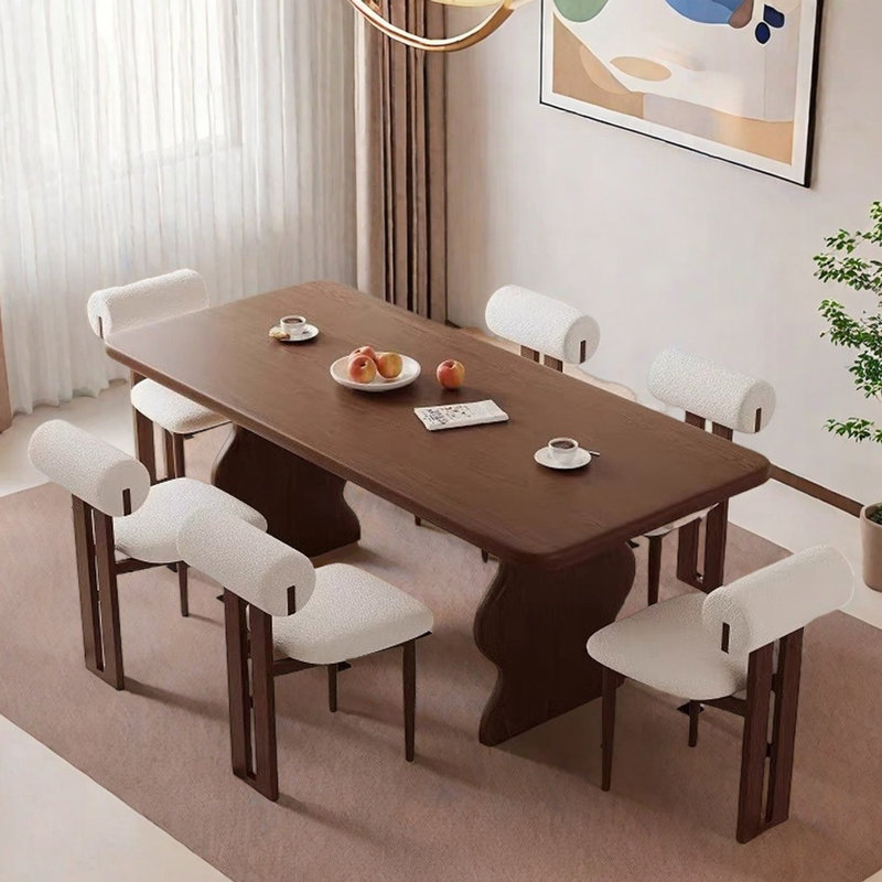 Table de salle à manger rétro en bois de noyer de style français, H 29,5 po x L 63 po x l 31,5 po