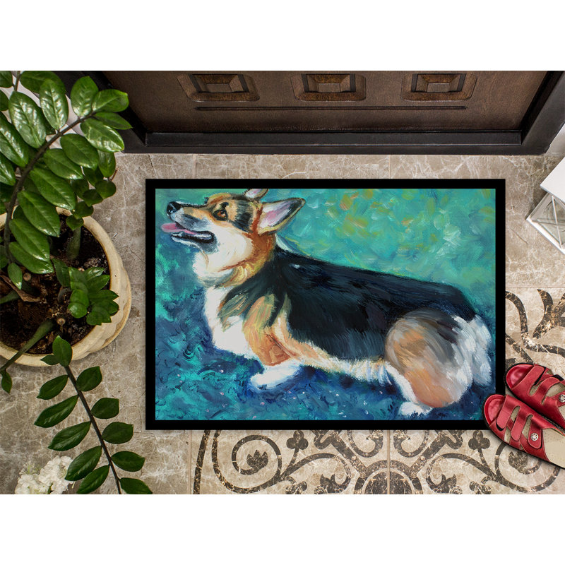 Tapis d'extérieur antidérapant Wiconsico Corgi Pembroke, Rectangle 2 pi x 3 pi