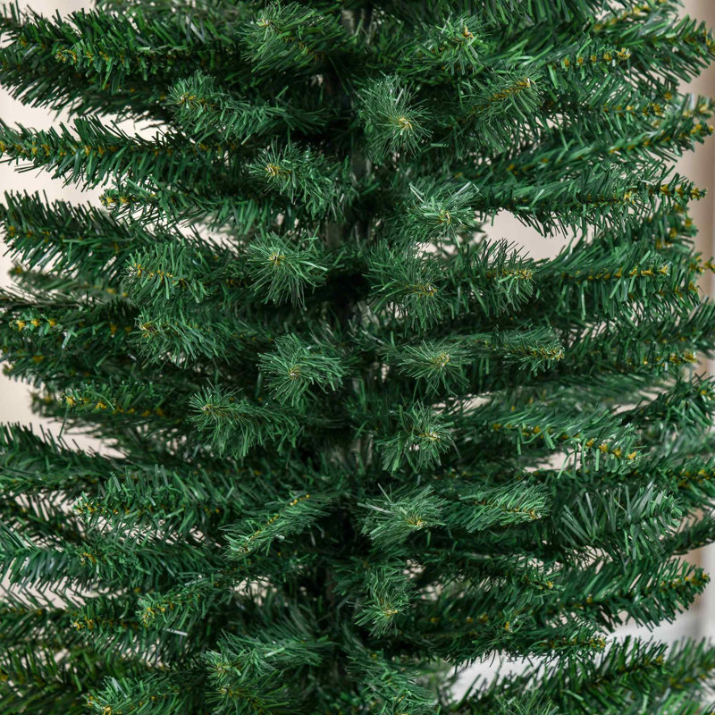Arbre de Noël 7 pi avec 499 extrémités de branches réalistes et support en plastique durable, arbre de Noël facile à assembler et à ranger, vert